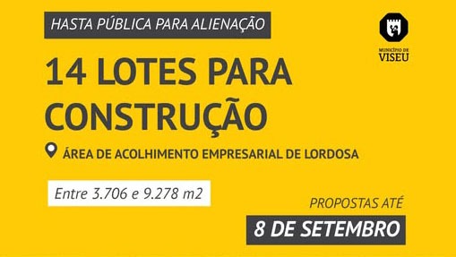 Publicitação de Hasta Pública | Alienação de 14 Lotes, sitos na Área de Acolhimento Empresarial de Lordosa